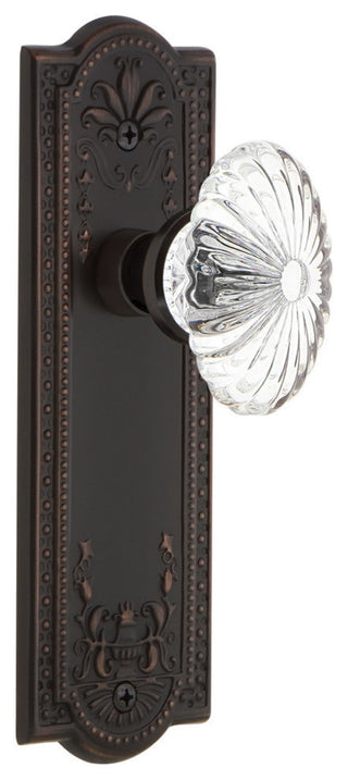 Meadows Plate Double Dummy Oval Fluted Crystal Glass Knob