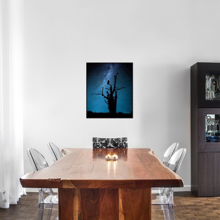 "Alone In The Dark" Framed Canvas Giclee by Manu Allicot, 26x31"