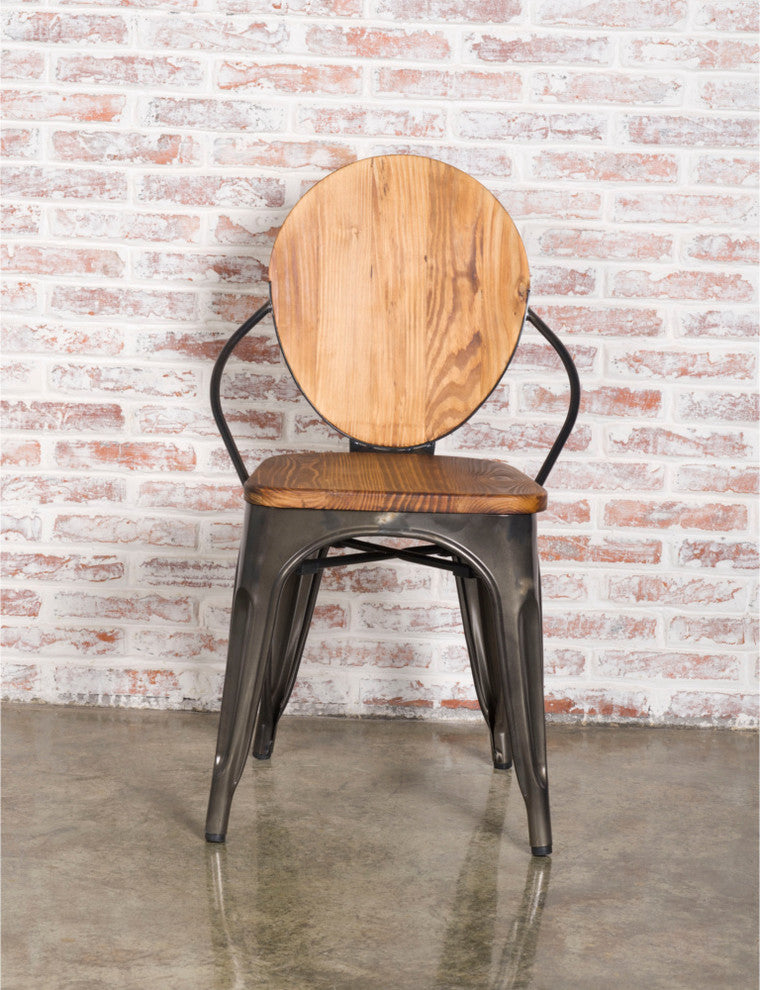Classics Metal Dining Chair, Walnut