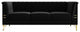 83.4'' Tuxedo Velvet Arm Sofa with Gold Leg, Black