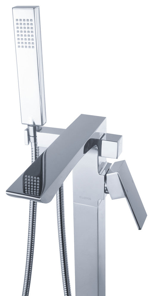 Single Handle Floor Mounted Freestanding Tub Filler, Chrome