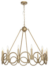 12 Light Wagon Wheel Candle Style Chandelier, Brass Dust