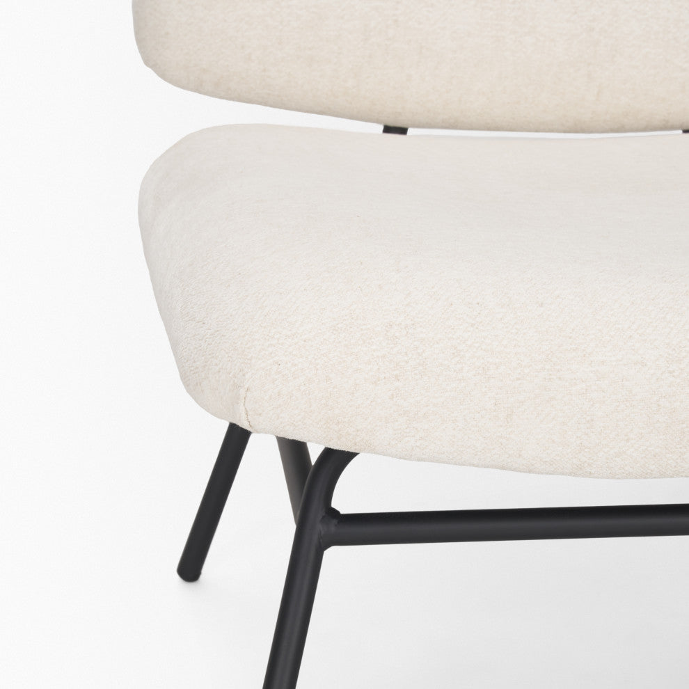 Nora Cream Fabric With Matte Black Metal Legs Accent Chair