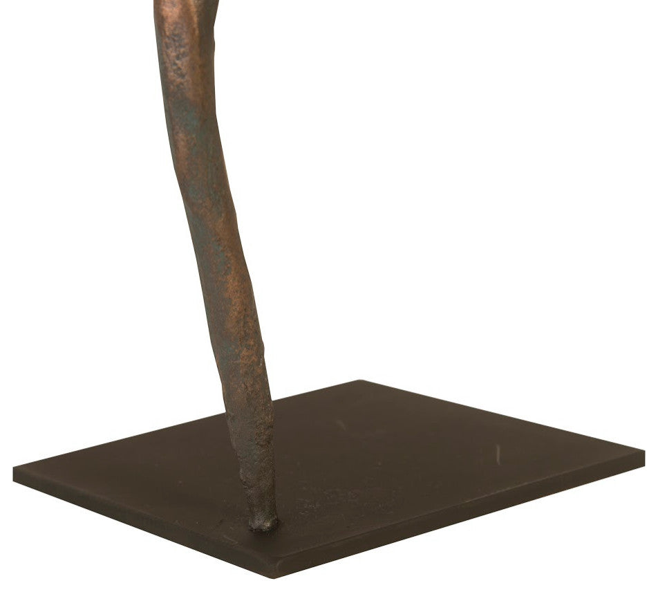 Abstract Figure on Metal Base, Bronze Finish, Leg Folded