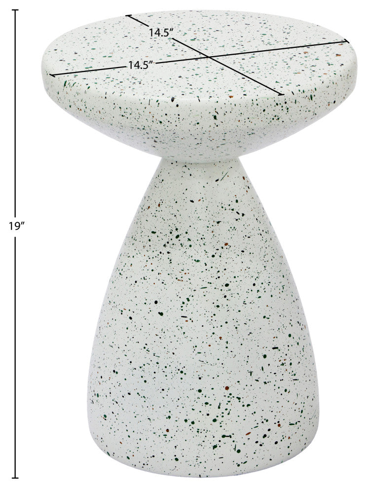 Anika Iron Terrazzo End / Side Table, White