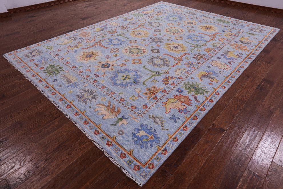 Turkish Oushak Hand-Knotted Wool Rug 9' 0" X 12' 3" - Q15418