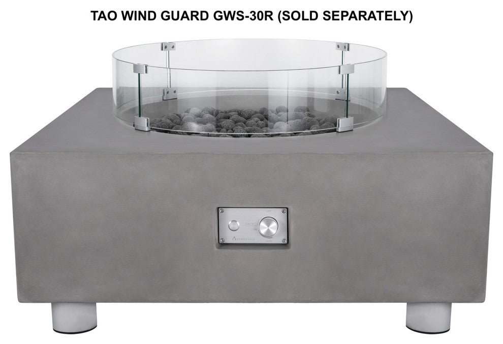 30" Round Glass Wind Guard for Round Fire Tables