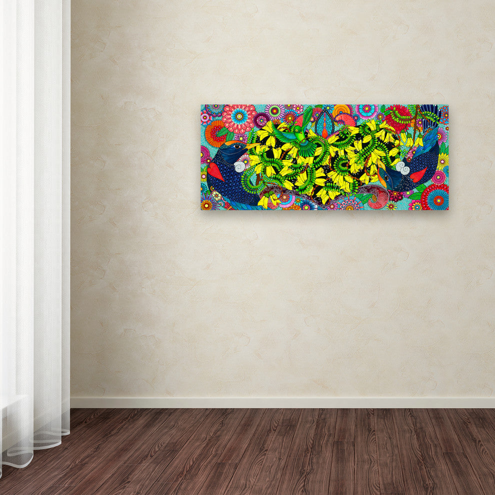 Hello Angel ''Golden heart'' Canvas Art 32x14