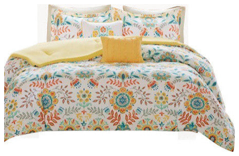 Intelligent Design Microfiber Printed Comforter Set, Full/Queen