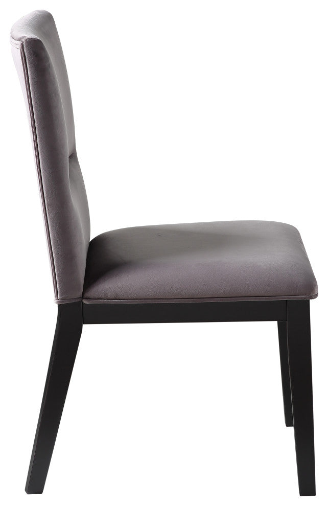 Amalie Side Chair Grey Velvet