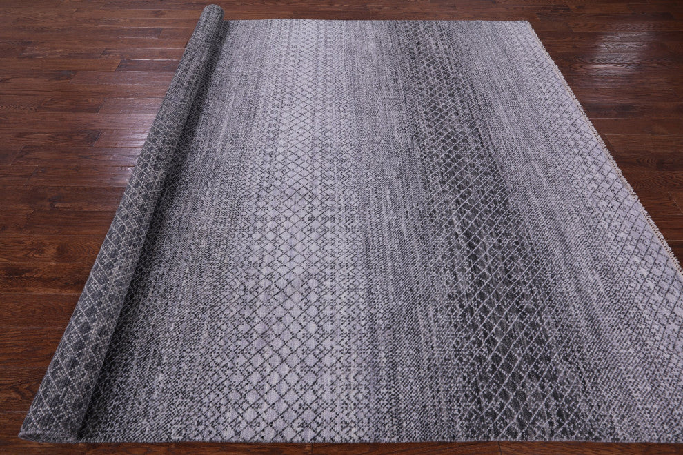 8' 1" X 10' 0" Savannah Grass Handmade Wool Rug - Q13406