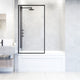 VIGO Meridian Framed Fixed, Matte Black, Tub Screen, 34" W X 62" H, Clear Glass