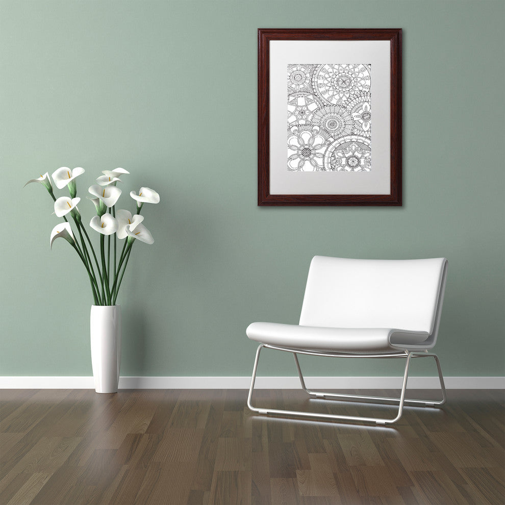 Hello Angel ''Family Mandalas'' Art, Wood Frame, White Mat, 20x16