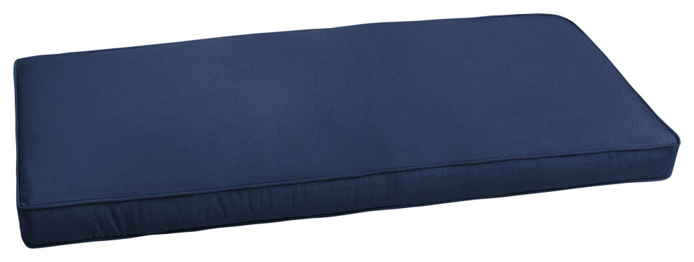 Sunbrella Outdoor Corded Bench Cushion, Canvas Navy