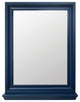 Rectangular Framed Wall Mounted Bathroom Vanity Mirror, Blue;