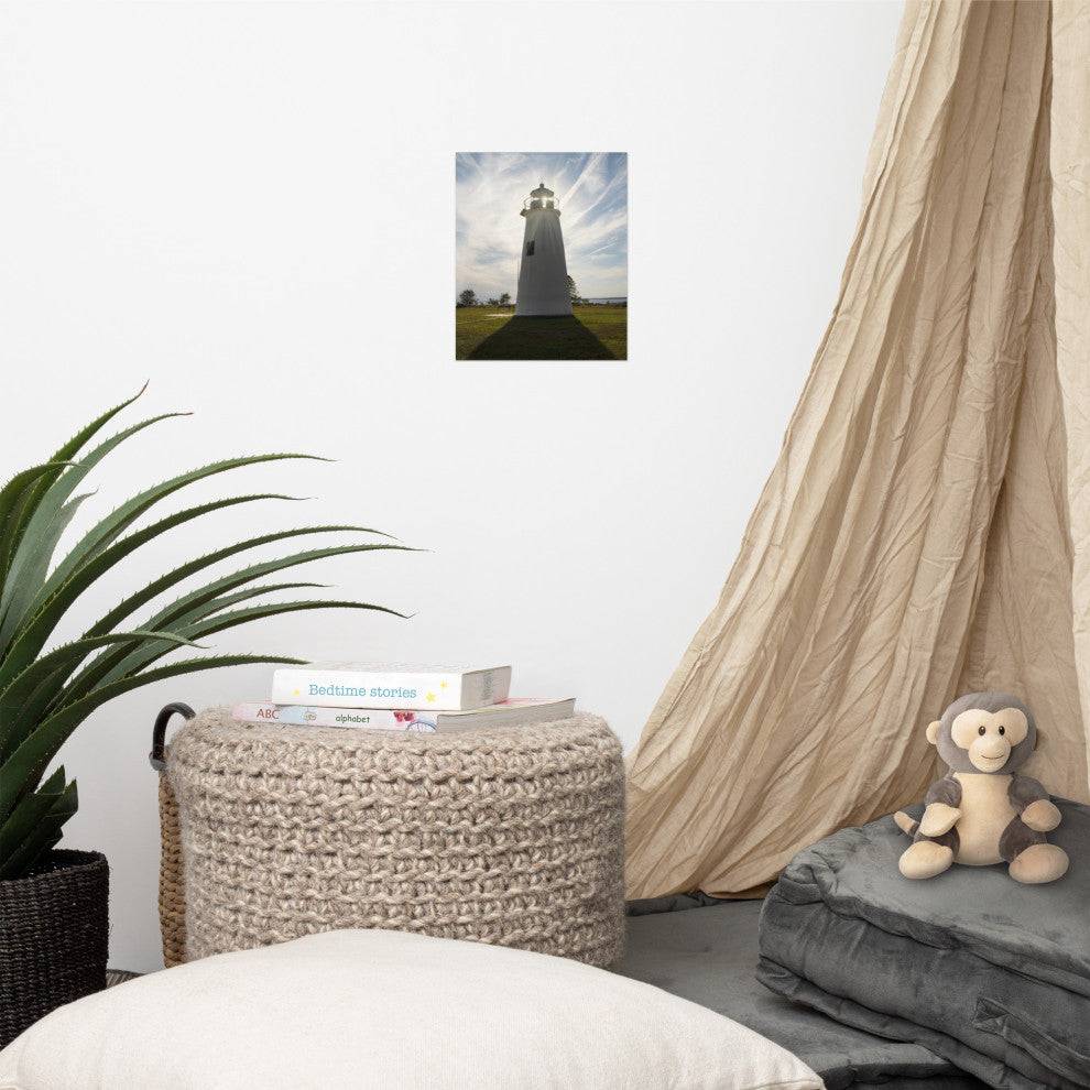 Turkey Point Lighthouse with Sun Flare Unframed Wall Art Prints, 8" X 10"