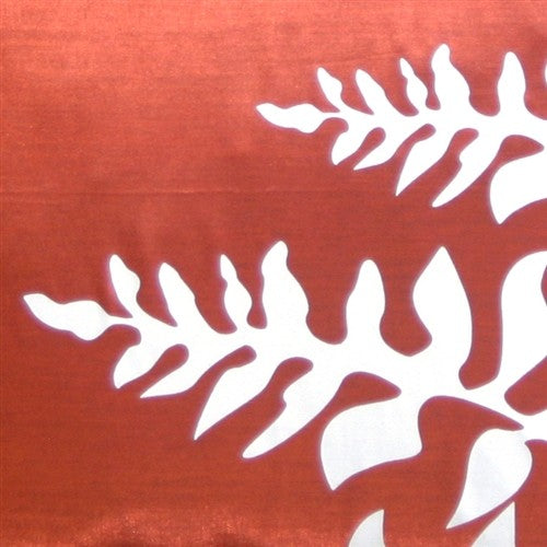 Pillow Decor - Red with White Bold Fern 20" Throw Pillow