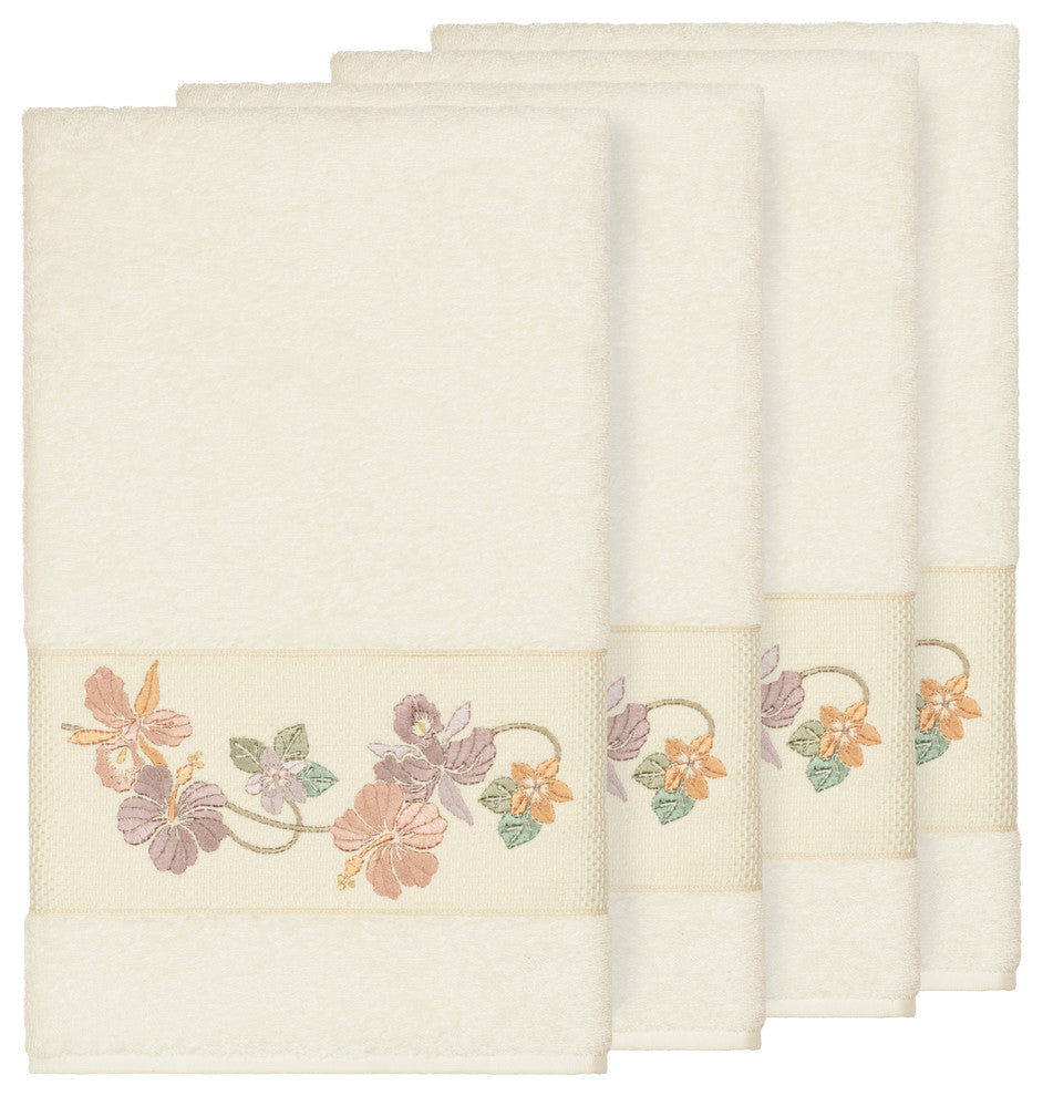 Caroline 4 Piece Embellished Bath Towel Set