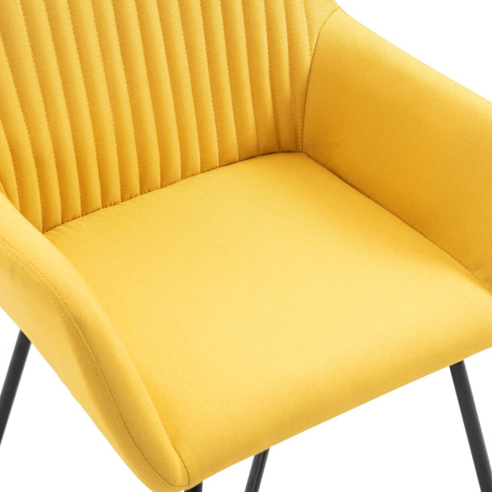 vidaXL Dining Chairs 6 pcs Yellow Fabric
