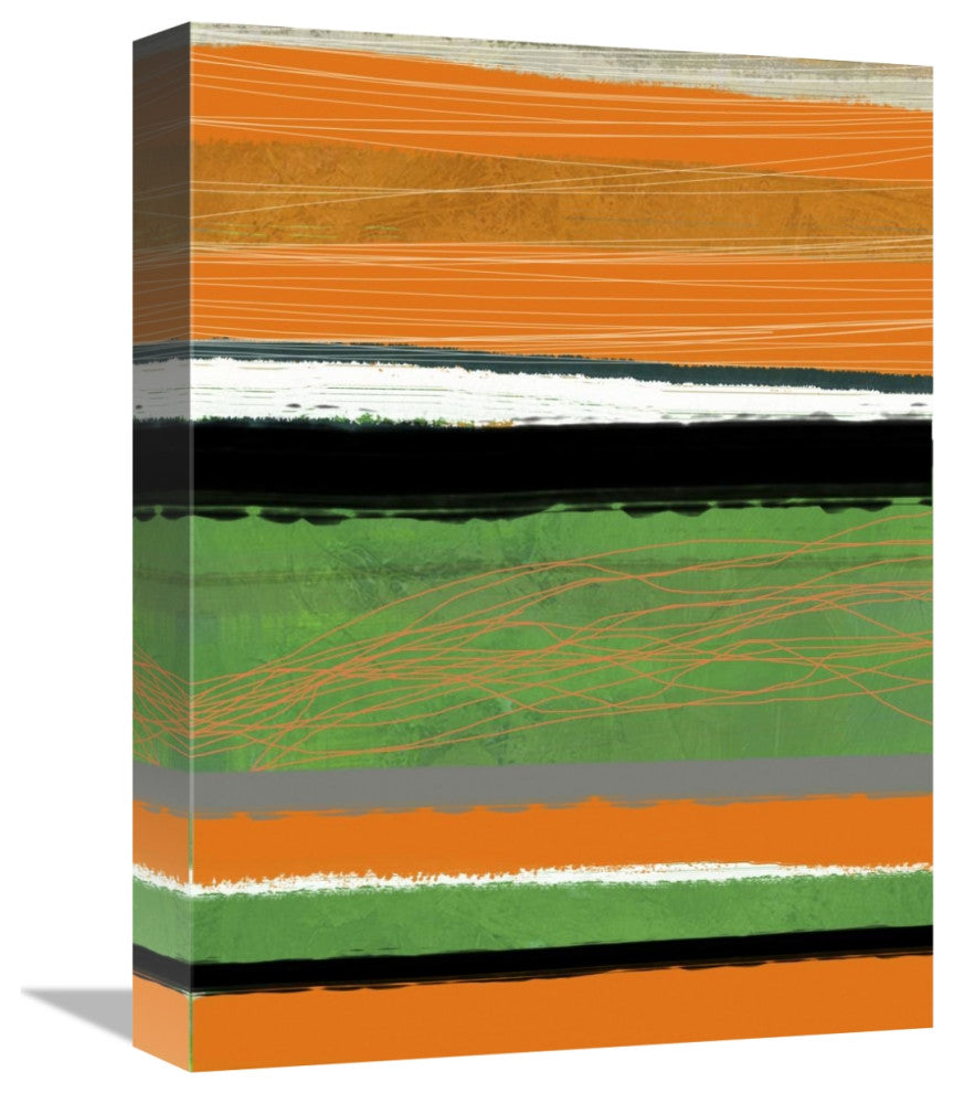 "Orange And Green Abstract 2" Fine Art Print