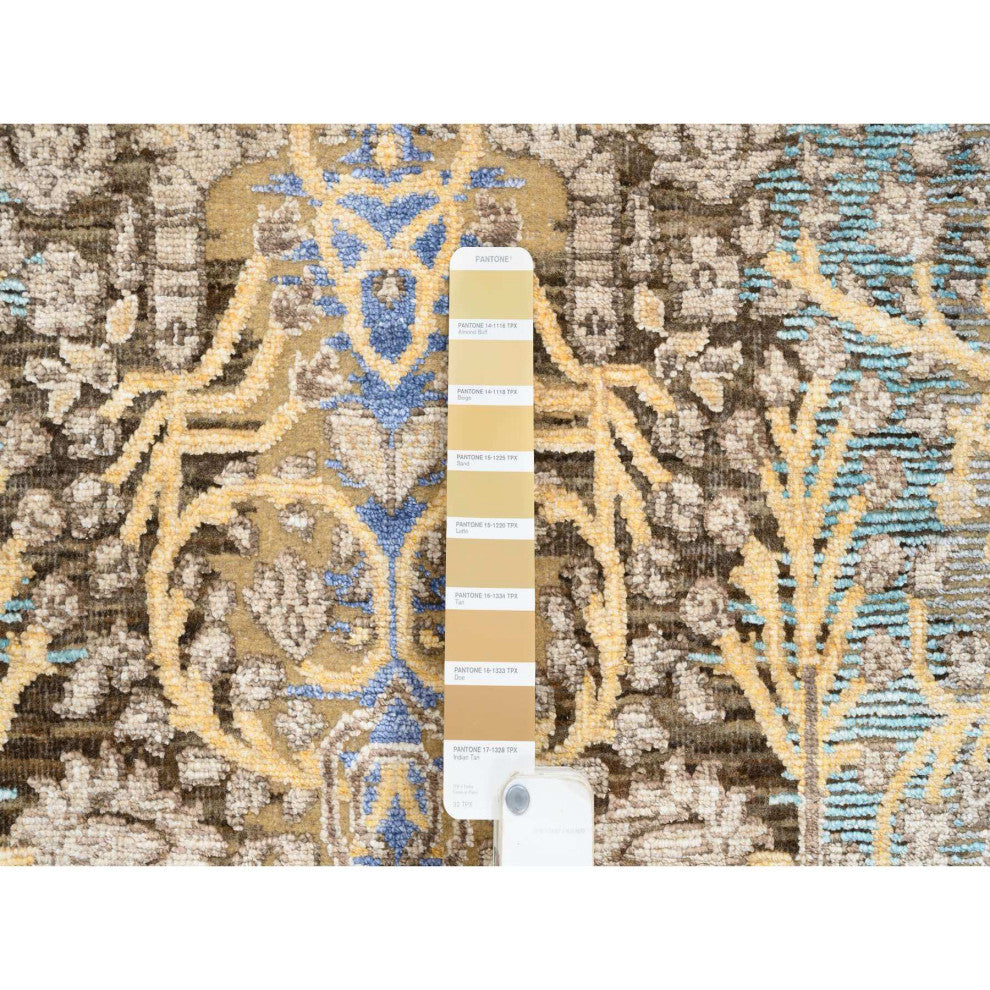 Tan/Brown, Sarouk, Silk With Wool Hand Knotted XL Runner Rug, 2'6"x24'1"