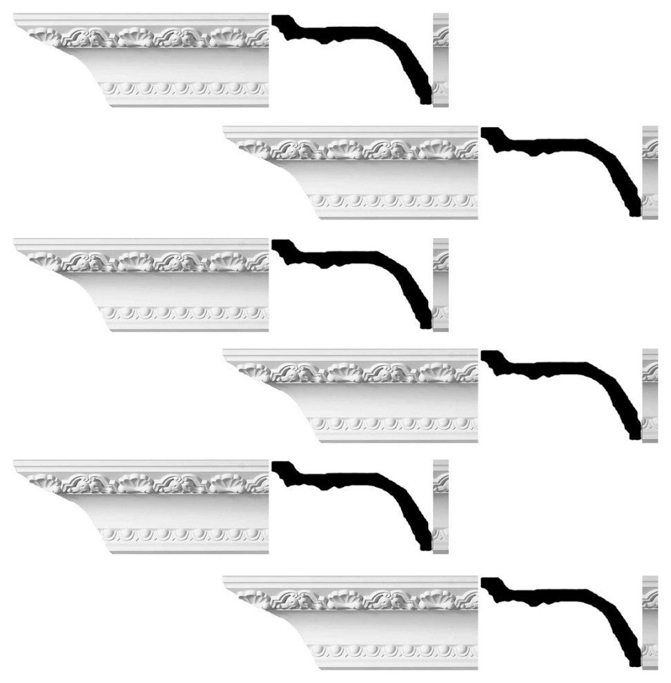 6Pcs White Urethane Ornate Cornice Giovane Design Renovators Supply