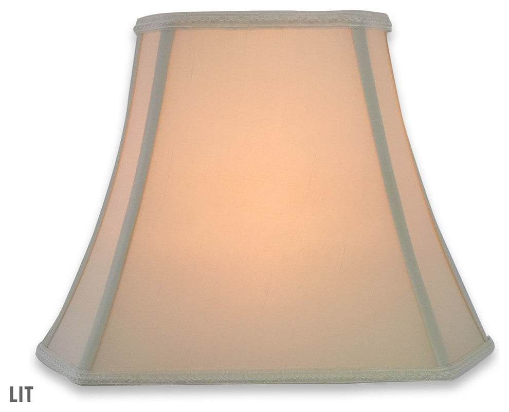 Rectangle Bell Cut Corner Designer Lamp Shade, Eggshell, Single