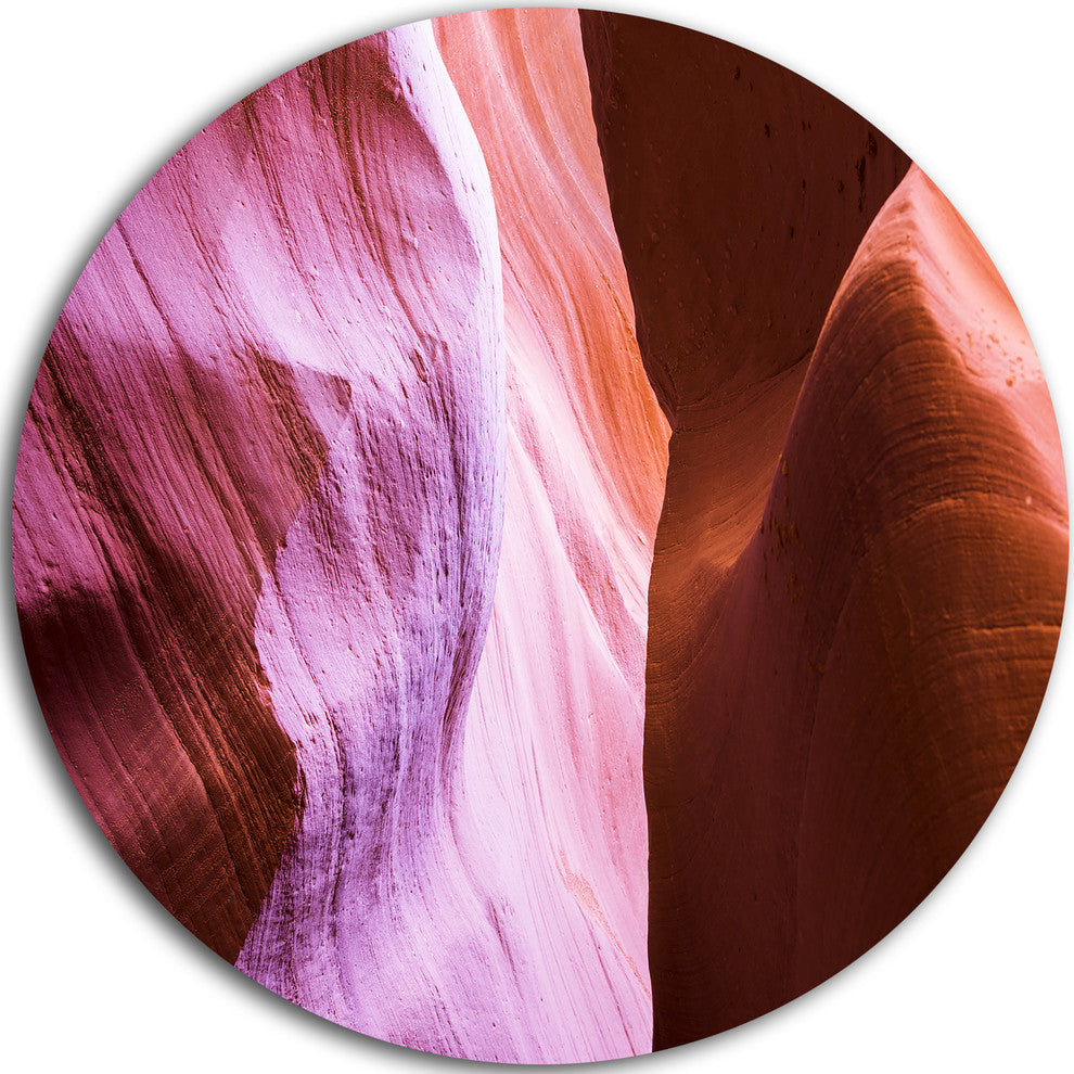 Purple Shade In Antelope Canyon, Landscape Photo Round Wall Art, 23"