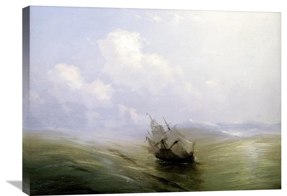 "A Sailing Boat In a Heavy Swell" Artwork, 30" x 22"