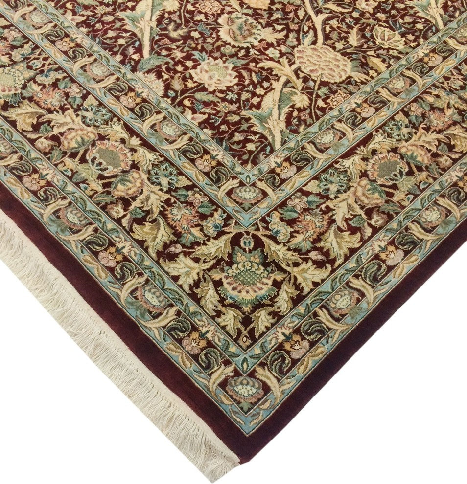 Pak-Persian Reed Red Hand-Knotted Rug, 9'1x12'2