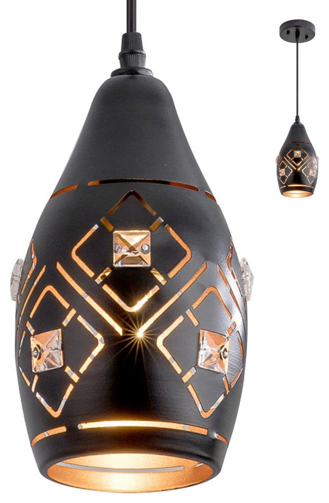 Modern Pendant Light Fixture, Black, Farmhouse