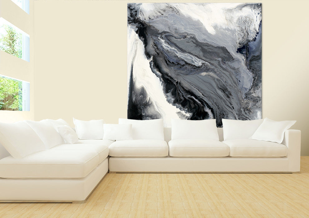 Approaching Fine Art Giant Canvas Print, Gray, White, 54"X54"