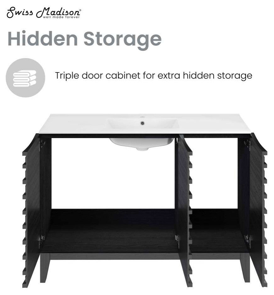 Cascade 48" Bathroom Vanity, Black