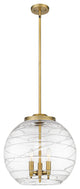 Deco Swirl Pendant, Brushed Brass, Clear Deco Swirl, Clear Deco Swirl