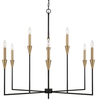 Capital Lighting 451991 Avant 9 Light 42"W Taper Candle Style - Aged Brass /