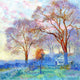 Bernhard Gutmann Elms at Sunrise Premium Canvas Print