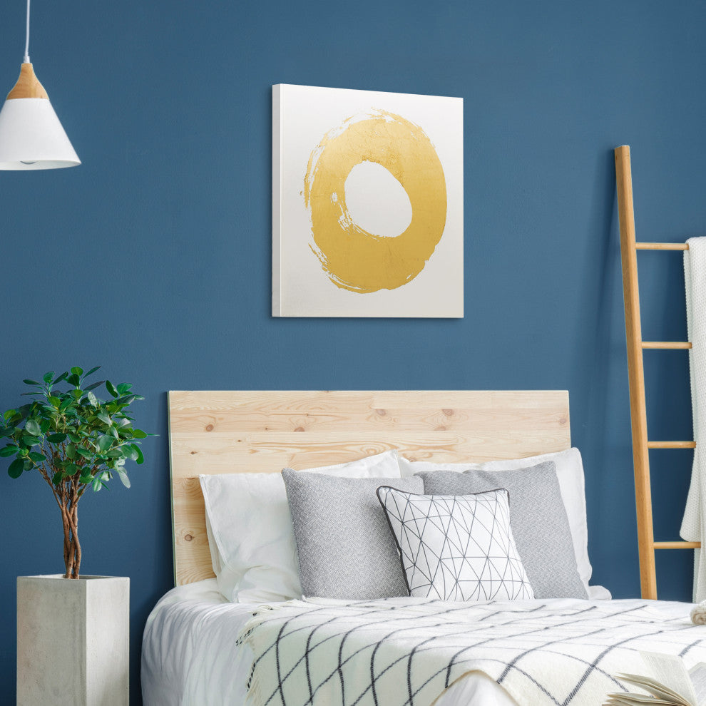 "O" Gallery Wrap Gold Stamped Canvas Wall Art
