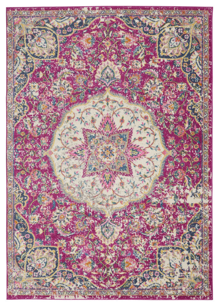 7' X 10' Pink Dhurrie Area Rug