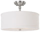 Loft 3 Light Semi-Flush Fixture in Matte Nickel