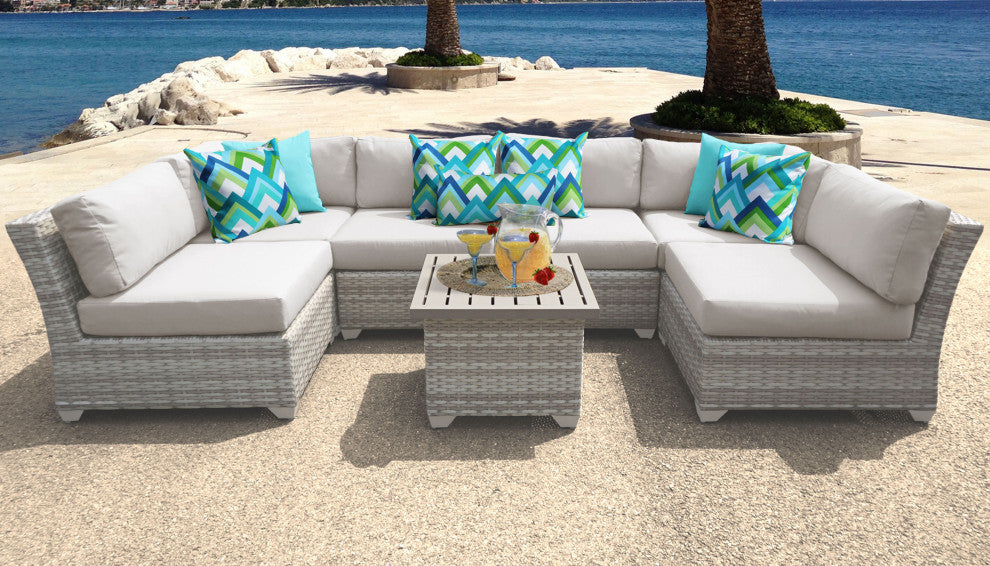 Fairmont 7 Piece Outdoor Wicker Patio Furniture Set 07c