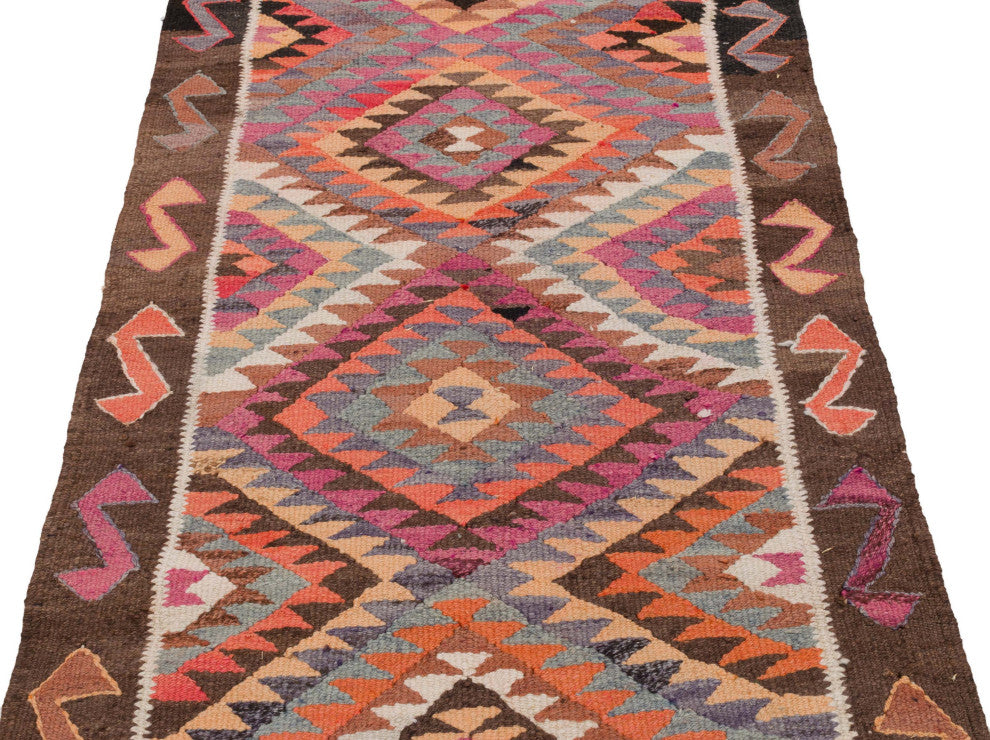 Vintage Turkish Kilim Runner 3' 1" x 10' 5", 37 in. x 125 in.