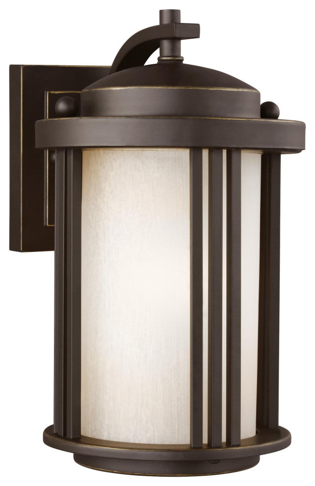 Crowell Small 1-Light Outdoor Wall Lantern, Antique Bronze