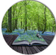 Open Book To Green Forest, Digital Landscape Disc Metal Wall Art, 36"