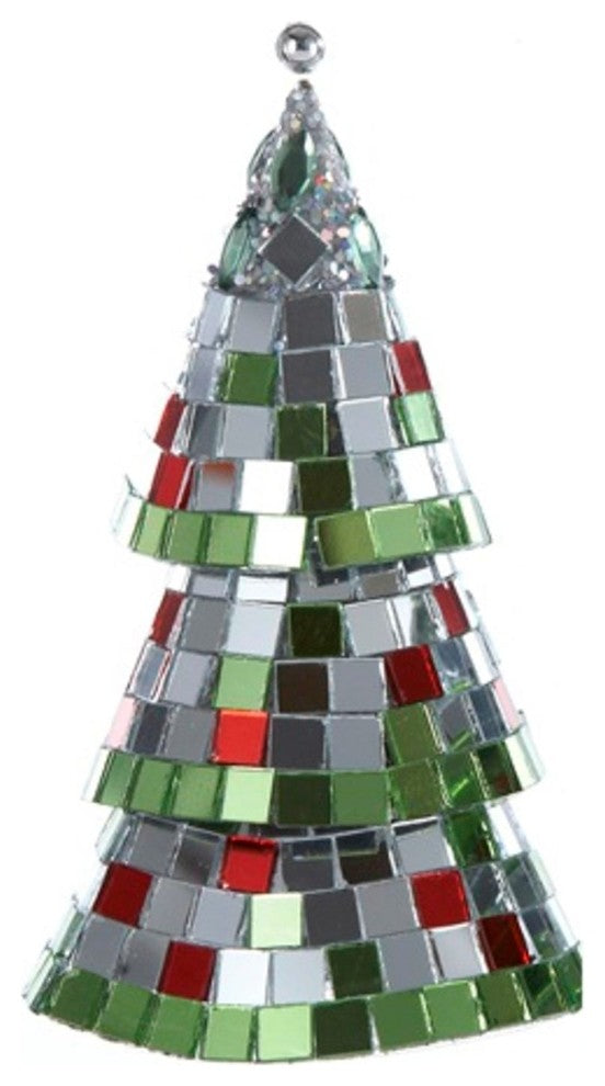 5" Christmas Brites Mirrored Mosaic Cone Christmas Tree Ornament