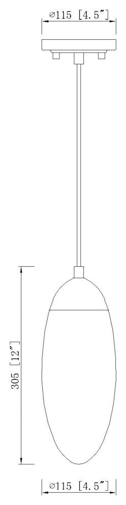 Zlite 651P-MB 1-Light Pendant, Clear