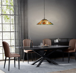 Firman Tiffany 2-Light Mission Ceiling Pendant 16" Shade