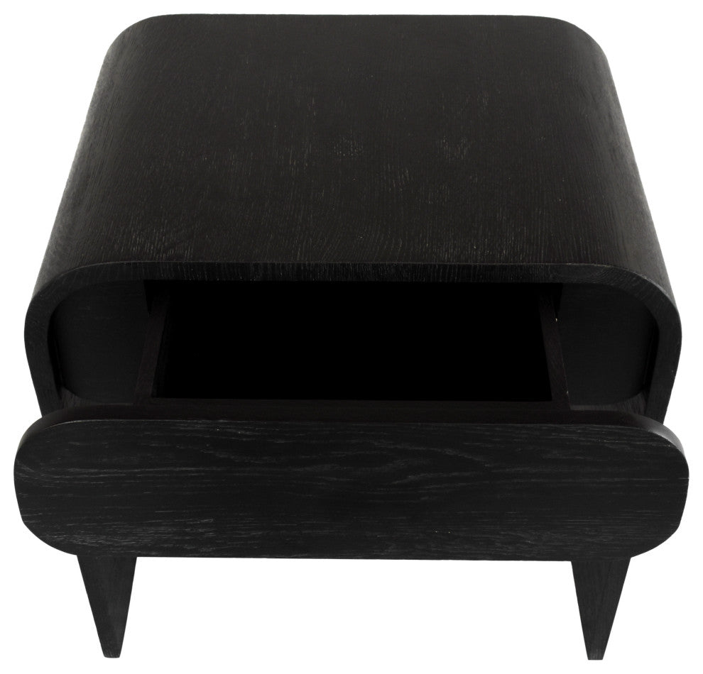 Meridian Furniture Cresthill Nightstand, Black Oak Wood