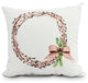Sprig of Green 16" Off White Holiday Print Decorative Throw Pillow