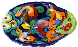 Oyster Rainbow Mexican Talavera Soap Dish