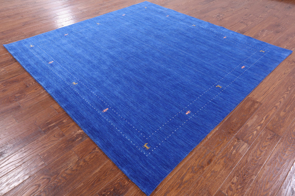 8' Square Handmade Persian Gabbeh Wool Rug Q6991
